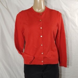 LANDS END BUTTON-UP SWEATER